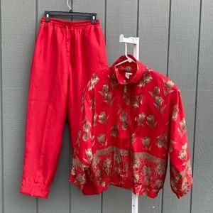 CoAco silk bomber jacket and pant set